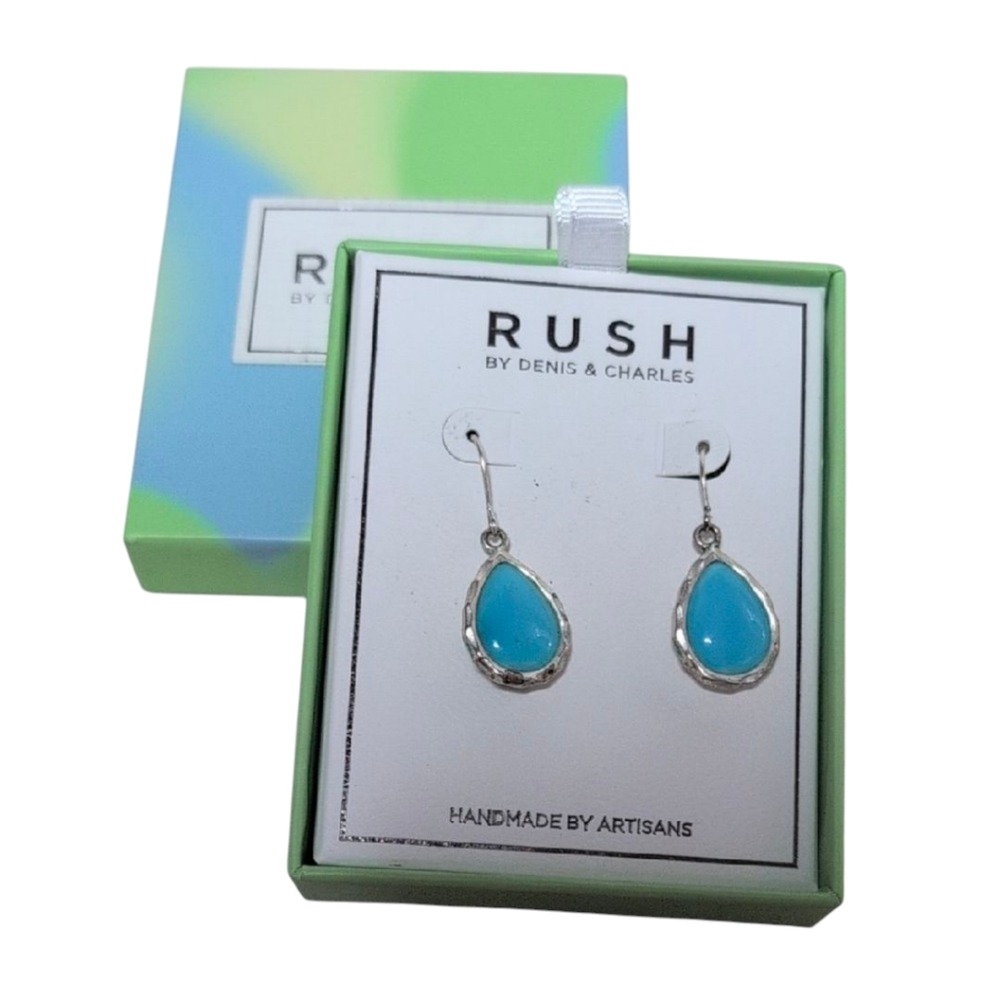 Silver and Blue Teardrop Earrings